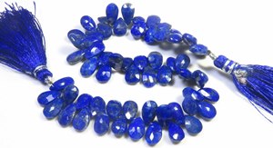 Cuentas de Piedra Preciosa Azul Lapislázuli Natural Perforadas Lateralmente, Corte Pera Facetado de 8-10mm, Hilo de 8 Pulgadas, DIY, Grado Superior, 100% Color Natural - Product Image 3