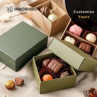 Caixa de Presente de Chocolate Personalizada de Alta Qualidade com Divisórias, Laminação Fosca e Relevo, Embalagem de Grau Alimentício com 8/12/16 Compartimentos