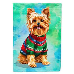 Yorkshire Terrier Christmas House Flag Large Porch Sleeve Pole Decorative <b>Yard</b> Banner Multicolor Wall Hanging <b>Yard</b> Lawn <b>Signs</b> - Product Image 1