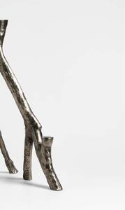 Candélabre moderne rustique en argent, porte-bougies coniques à 3 lumières, design arbre organique, centre de table de mariage de luxe, décoration artistique pour la maison - Product Image 4