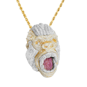 Luxury 18K Gold Plated Animal Pendant <b>Necklace</b> With <b>Ruby</b> Inlay Box Chain Unisex Everyday Wear - Product Image 3