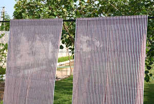 Striped Cotton Hand Block <b>Curtain</b> <b>Panels</b> Set of 2 for Bedroom Living Room Farmhouse-Window Treatments and Decorative Valances - Product Image 2