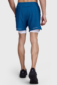 Shorts de sport pour homme 2 en 1 personnalisés, double couche, pour entraînement, course à pied et gym, avec doublure de compression intégrée et poches latérales - Product Image 2