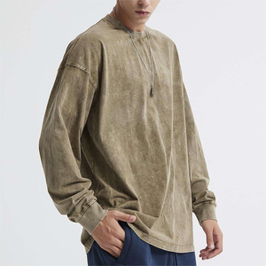 เสื้อสเวตเชิ้ตโอเวอร์ไซส์ทรงหลวมสไตล์วินเทจ ล้างสีแบบแอซิดวอช ผ้าคอตตอนฟลีซหนานุ่ม สำหรับผู้ชาย เหมาะสำหรับสตรีทแวร์ คอกลม - Product Image 5