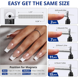 Cortadores de puntas de uñas acrílicas con revestimiento de color negro, con imanes pequeños, de 5.12 pulgadas, para uso en salones de belleza, cortadores de puntas de uñas postizas. - Product Image 6