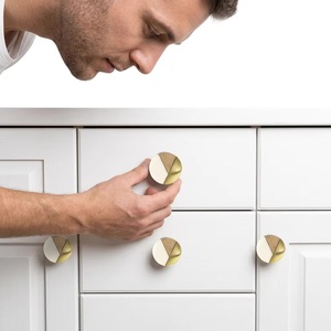 <b>Gold</b> Stripe Ivory White Resin Wooden Bone Horn Brass Modern Cabinet Knobs Dresser <b>Drawer</b> <b>Pulls</b> Hospital Living Room Kitchen - Product Image 3