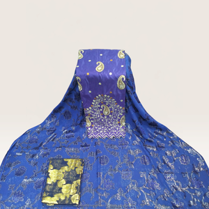 <b>White</b> Luxury Fransawi Dirac Printed Fabric with Gold Embroidery for Somali Wedding Party Wear - Product Image 4