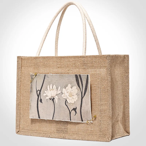 Sac de plage en jute élégant et tendance pour femmes avec des poignées d'épaule confortables et une grande capacité de rangement - Product Image 3