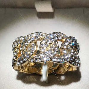VVS Moissanite Cluster Ring 925 Sterling Silver Vermeil with Iced Out Heavy Statement Band for Engagement and Wedding - Product Image 2