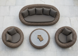 Modern Outdoor Garden Furniture Set Luxury Synthetic PE Rattan Wicker <b>Patio</b> Sofa Set <b>Round</b> Sectional Sofa Couch With <b>Table</b> - Product Image 3