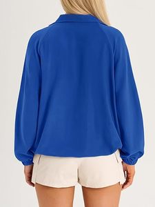 Quarter Zip Pullover Women UPF 50+ <b>Lightweight</b> Windbreaker <b>Jacket</b> <b>Running</b> Hiking Outdoor Pullover with Pocket - Product Image 3