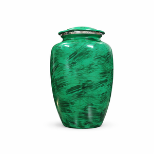 Blue Rose Design Metal <b>Urns</b> for Ashes Artistic Memorial Keepsake Metal <b>Urns</b> with Gloss Finish for Home Display - Product Image 3