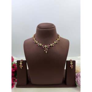 Indian Ethnic Artificial <b>Jewellery</b>-Avani Victorian Delicate <b>Pearl</b> Necklace & Earring <b>Set</b> - Product Image 5