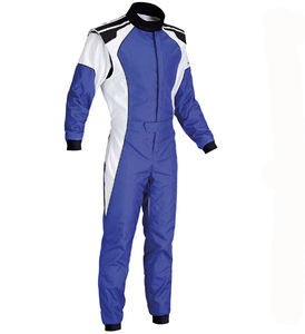 Combinaisons de moto et de karting respirantes et à séchage rapide, bleues et blanches, de haute qualité, sur mesure, couleur personnalisée, vêtements de sport unisexes - Product Image 1