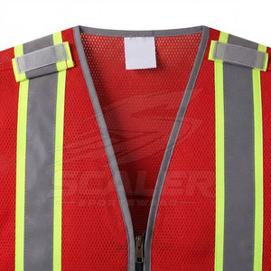 Chaleco de Seguridad Reflectante de Alta Visibilidad, Impermeable, de Tela de Poliéster, ANSI Clase 2, EN ISO 20471 Clase 1, con Cierre Frontal - Product Image 5