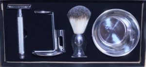 Christmas Gift Badger Hair Shaving Brush Knots Stainless Steel Safety <b>Razor</b> with Holder Men's Shaving Brush <b>Set</b> - Product Image 1