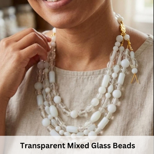 Perles de verre blanches unies de qualité supérieure, formes et tailles variées, pour la fabrication de bijoux, les loisirs créatifs, la décoration intérieure et les créations élégantes. - Product Image 3