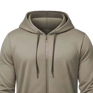 Sudadera con Capucha y Cremallera para Hombre, Corte Regular, Color Sólido, Informal, para Otoño, Tejido de Poliéster Transpirable - Product Image 3