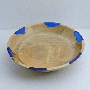 Bol de service en résine époxy de qualité supérieure avec insert en bois pour salades, fruits et vaisselle – Bol de service de luxe le plus vendu pour la table - Product Image 1