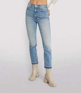 Jeans de Mezclilla Lavados a la Piedra de Cintura Alta y Pierna Recta para Mujer Tallas Grandes, Estilo Casual, Corte Regular, 100% Algodón, para Otoño - Product Image 2