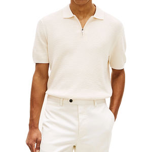 เสื้อโปโลผู้ชายทรงปกติ ผ้าถักเนื้อสัมผัสพิเศษ ซิปหน้า ระบายอากาศได้ดี ผลิตจากผ้าฝ้ายพรีเมียม สวมใส่สบาย มีบริการสกรีนโลโก้แบรนด์ - Product Image 1