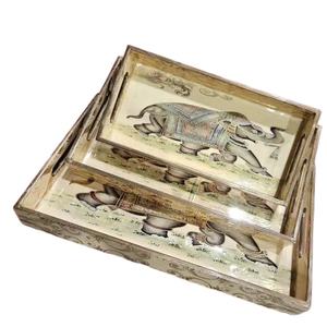 ถาดเคลือบพร้อมถาดเคลือบศิลปะแบบดั้งเดิมสำหรับเสิร์ฟขนมถาดเคลือบพร้อมถาดเคลือบผิวสะอาดสำหรับตลาดส่งออก - Product Image 1