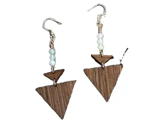 Wholesale Fashion Jewelry Earrings Brown Triangle Earrings For Women Drop Charm Resin Wooden Earrings From STAR CRAFTS INDIA