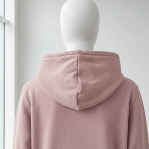 Hoodies sur mesure pour femmes, imprimés DTF personnalisés sur le devant, coupe ample rose pâle, en molleton de coton écologique et coupe-vent - Product Image 3