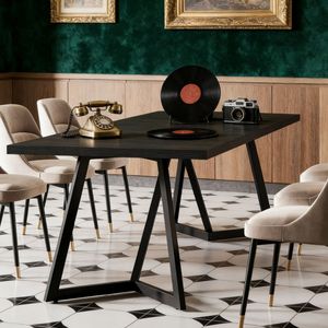 Modern Solid Rectangle <b>Dining</b> <b>Table</b> Stone Top Home Furniture for Apartment or Villa - Product Image 6