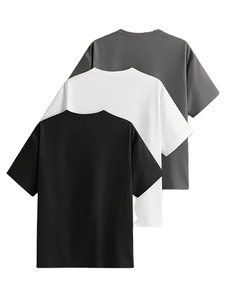 Men's Short Sleeve T-Shirt Round Neck Loose Short Sleeve T-Shirt Set Breathable Skin-Friendly Special Material Oversized Fit - Product Image 3