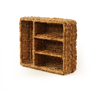 Handwoven Eco-Friendly Natural Seagrass 4-Compartment Storage Basket Tray for Cutlery, <b>Desk</b> & Cosmetic Organization - Product Image 3