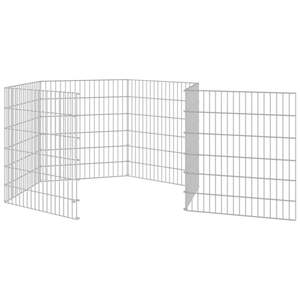 Clôture et enclos pour animaux à 6 panneaux en fer galvanisé argenté - Product Image 5