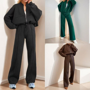 Conjuntos Deportivos Personalizados para Mujer, Estilo Urbano, Color Sólido, Alta Calidad, 100% Algodón, Transpirable, Ecológico, para Gimnasio, Deportes y Jogging - Product Image 2