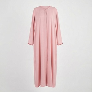 Abaya Islámica Modesta de Alta Calidad, Vestido Formal de Manga Larga para la Noche, Tela de Lana Color Durazno, Transpirable, Servicio OEM, Color Personalizado para Mujer - Product Image 1