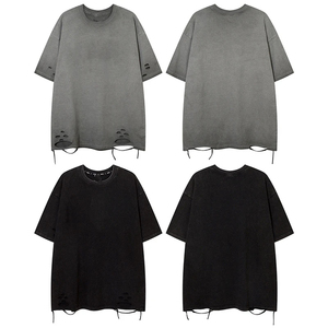 เสื้อยืดคอตตอนยูนิเซ็กส์ทรงโอเวอร์ไซส์ รุ่นยอดนิยม ลายขาดสไตล์วินเทจ สำหรับผู้ชาย - Product Image 5