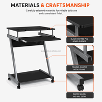 Étagère compacte à roulettes pour moniteur, plateau coulissant pour clavier, cadre métallique mobile avec roulettes, OEM ODM, poste de travail informatique, bureau