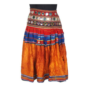 Hand Embroidered and Mirrors Embellished Banjara <b>Skirt</b> Made by Tribes Kutchh Gujarat Boho Embroidered Real Banajara Women <b>Skirt</b> - Product Image 1