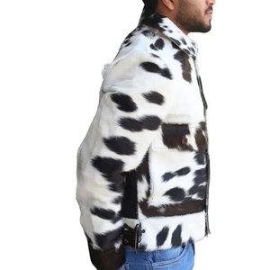 Chaqueta de Cuero Vacuno Genuino para Hombre, con Cierre, Manga Larga, Perfil Elegante, Textura Resistente, Construcción Duradera, Resistente al Viento, Ropa de Invierno - Product Image 5