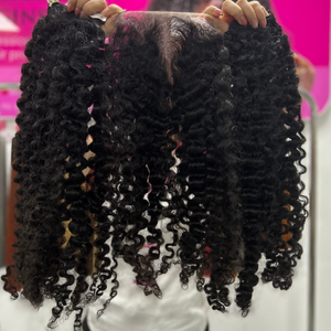 Paquets de cheveux bouclés birmans couleur noire naturelle cheveux bouclés birmans bruts 100% cheveux humains vietnamiens Double qualité dessinée - Product Image 3