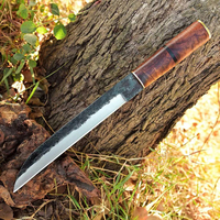 Couteau médiéval artisanal à pointe tombante en acier au carbone, couteau de camping et de bushcraft avec manche en bois, personnalisable ODM