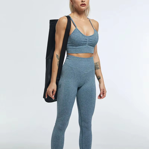 Ropa Deportiva al por Mayor, Conjuntos de Gimnasio de Alta Calidad para Mujer, Leggings y Sujetador Deportivo de Manga Larga para Yoga, Ropa Deportiva Elegante - Product Image 1