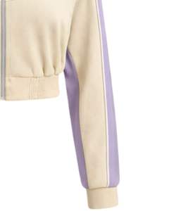 Veste de sport courte beige lavande pour femme, zippée, avec rayures contrastées, pour la gym, le fitness et l'entraînement, personnalisable - Product Image 6