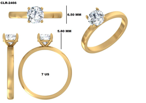 Anillo Solitario de Oro Amarillo de 14K con Engaste de Garras, Moissanita de 1 Quilate, Anillo de Compromiso y Boda de Lujo Cristiano para Mujer, Aniversario - Product Image 6