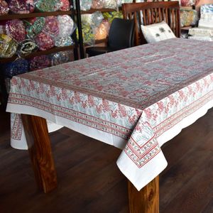 Productos más vendidos: Mantel cuadrado de algodón con estampado floral hecho a mano, para 8 personas, 220 x 220 cm, lavable, decoración para el hogar - Product Image 4
