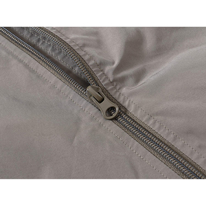 <b>Men's</b> Gray Solid Color Zipper Closure Windproof Casual Style Stand Collar Polyester Material Bomber <b>Jacket</b> Available <b>For</b> Sale - Product Image 2