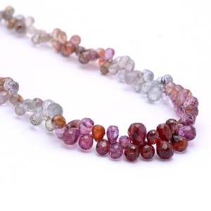 Perles facettées en saphir naturel multicolore de 3 mm à 5 mm, forme goutte d'eau, pierres semi-précieuses, perles en vrac pour bijoux - Product Image 1