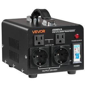 Heavy Duty 1500VA Power Transformer Voltage <b>Converter</b> Circuit Breaker Protection Converts <b>110V</b> <b>220V</b> Vice Versa for US EU Outlets - Product Image 1