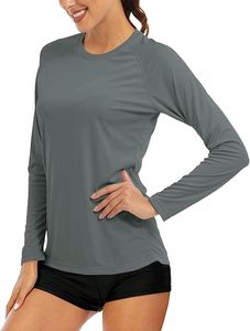 Hauts de sport personnalisés pour femmes, réversibles, à séchage rapide, respirants, écologiques, coupe ajustée, manches longues, pour le yoga, la gym, l'entraînement et la course à pied - Product Image 1