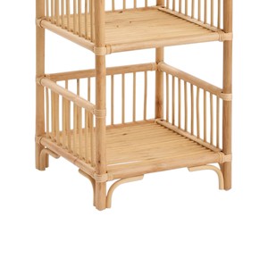 Boho Chic Natural Rattan <b>Shelving</b> Beautiful <b>Boxed</b> Side Motif Bookcase Children Toy Organizer Lightweight Eco Friendly Rack - Product Image 3