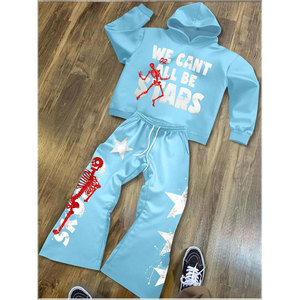 Sweat à capuche réversible unisexe personnalisé, délavé à l'acide, uni, écologique, épais, respirant, avec fermeture éclair intégrale, et pantalon de survêtement évasé en soie premium - Product Image 3